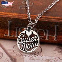 Super Mom Daughter Son Love Mama Women Necklace Pendant for Mothers Day Gift - $9.79
