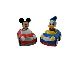 Disney Mickey Mouse Donald Duck Hap P Kid Push &amp; Go Racer Toy Car Vehicle Lot 2  - £11.61 GBP