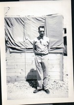 Vintage Soldier Ivan In Front Of Friend Joe’s Tent WWII 1940s - £3.97 GBP