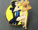 LUCKY STRIKE GIRL CLASSIC NOSE ART USAF USA LAPEL PIN BADGE 1 INCH - $5.74