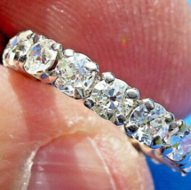 Earth mined Diamond Deco Platinum Bridal Band Eternity Anniversary Ring Size 3.5 - $16,799.76 CAD