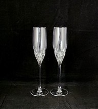 Williams-Sonoma Crystal Champagne Toasting Flutes w/Elliptical Cuts (2) - £31.64 GBP