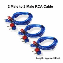 3pcs 2 RCA to 2 RCA Interconnect Cable Audio Patch HiFi Male Connector Wire 3FT - £17.20 GBP