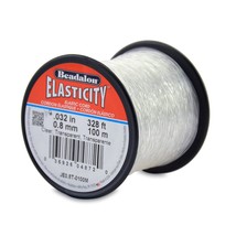 Beadalon Elasticity Stretch Cord, 0.8 mm / .032 in, Clear, 100 m / 328 ft - £30.45 GBP