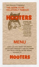 Hooters Menu St Louis Manchester Missouri 1994 - £14.46 GBP