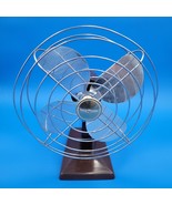Vintage Chrome &amp; Brown Temp-Master McGraw Edison Co Desk 10” Fan Model 1... - $53.91 CAD