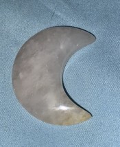 Moon Shaped Crystal Stone White Quartz Polished 1.5” H x 1.25” W - $5.70