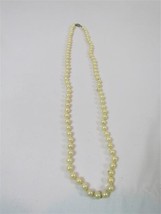 Vintage 30&quot; Cream Faux Pearl Necklace Tied Between Single Strand - £22.77 GBP