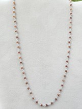 Hessonite Garnet Beaded Station Necklace 20 In. Platinum Over Sterling 15.50 ctw - £16.39 GBP