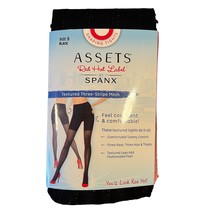 Spanx Assets Black 3 Stripe Mesh Shaping Tights Size 5 New - $24.09