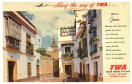 Trans World Airlines  TWA Seville Spain Airline Issued Postcard - £7.82 GBP