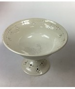 Vintage Decorative White Ceramic Fruit Bowl - 7”Hx9.5”D - $16.83