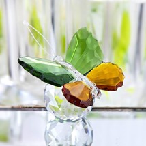 H&amp;D Crystal Butterfly Collectible Present, Handmade Art Glass Animal 2.9... - $22.01