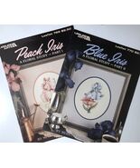 Peach Iris &amp; Blue Iris A Floral Study Part 1 &amp; 2 Leisure Arts Cross Stit... - $9.95