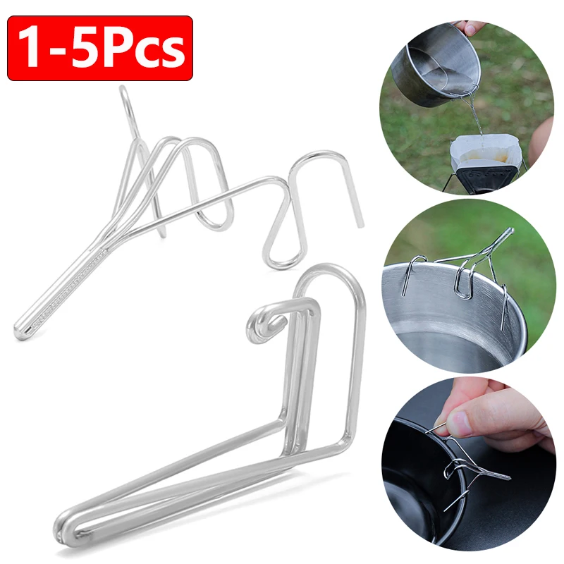 1-5Pcs Stainless Steel Camping Bowl Water Guide Frame Portable Teapot Drainage - £7.56 GBP+