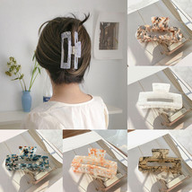 SH Large Hair Claws Geometric Barrettes Acetate Hair Clip Korean Style 1PCS - - £7.68 GBP