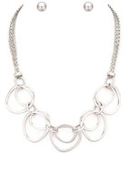 Mix Ring Statement Necklace Set - £15.89 GBP