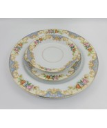 Rare Vtg Noritake Gold Rimmed Floral Porcelain Plates - 3 Piece Place Se... - $373.95 MXN