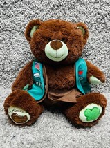 Bear Thin Mints Girls Scout USA With Jacket Stuffed Plush Animal Toy Brown - £22.34 GBP