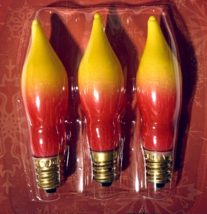 3 Flame Bulbs 7W Orange for Christmas Electric Window Candle Candelabra Base - £7.25 GBP