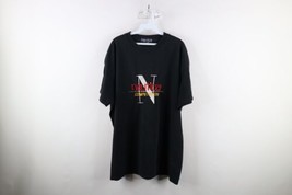 Vintage 90s Nautica Competition Mens 2XL Distressed Spell Out T-Shirt Black USA - £35.26 GBP