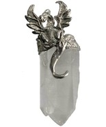 Dragon pendant w/ Clear Quartz Crystal pewter comes with chord - £17.32 GBP