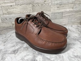 SAS Lace Up Loafers Men 10.5WW Bout Time Shoes Brown Leather Walking Oxford - $69.12