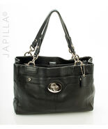 Coach Penelope Carryall Black leather Turn lock satchel! - $2,073.38 MXN