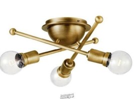 Armstrong 15 in. 3-Light Natural Brass Flush Mount Ceiling Light Kichler - £105.04 GBP