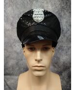 Sexy Black Sequin Police Costume Hat Unisex Military Soldier Officer Sec... - €10,15 EUR