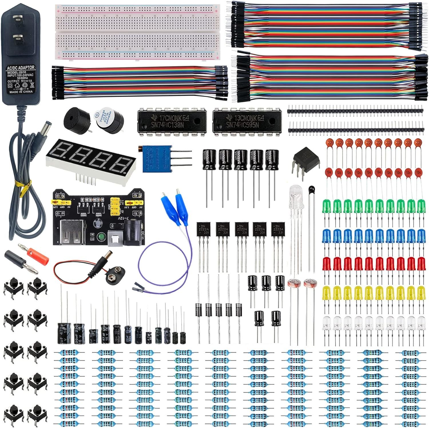Upgraded Electronics Component Fun Kit Power Supply Module, Jumper Wire,... - $31.99