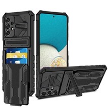 Multiple Card Holder Kickstand Hybrid Case Cover for Samsung A53 5G BLACK - £6.84 GBP