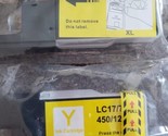 Two (2) &quot;Yellow&quot; Ink Cartridges For Brother MFC Printers ~ LC17/77/79 45... - £11.85 GBP