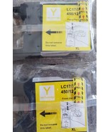 Two (2) &quot;Yellow&quot; Ink Cartridges For Brother MFC Printers ~ LC17/77/79 45... - £11.85 GBP
