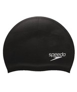 Speedo Solid Silicone Swim Cap Black 751104 One Size Adult - $11.14