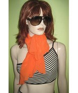 Vintage WOMEN&#39;S Ladies WOLFORD Orange Color Lace Long Fashion SCARF Wrap - £36.65 GBP