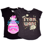 Star Wars &amp; Trolls Girl&#39;s Short Sleeve Tee Shirt Size Small (6-6X) - £6.77 GBP