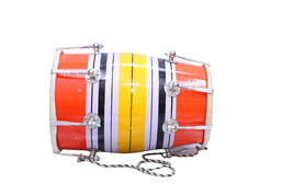 Baby Dholak Bolt With doori Wooden With Nuts multi colour dholaki dhol gift - $95.00