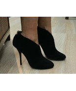 Jimmy Choo Back Zip Black Suede Booties Shoes Size 9 - $269.00
