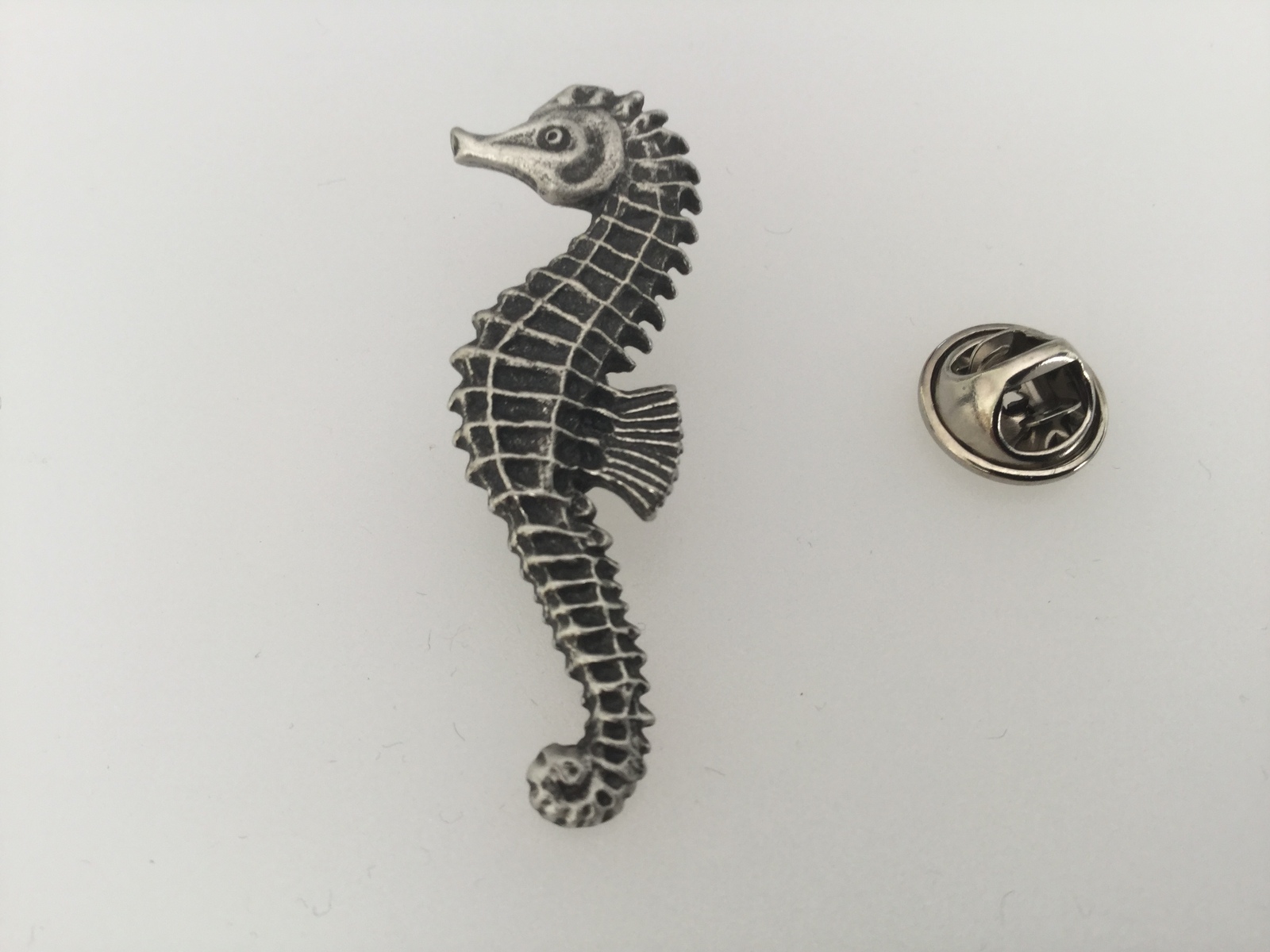 Sea Horse Pewter Lapel Pin Badge Handmade In UK - $7.50