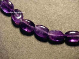 Amethyst Necklace, Cabochon Amethyst Chain, Natural Color Purple Jewelry, Purple - £54.18 GBP