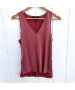 Forever 21 Tank Top Red Slit V-Neck Small - $9.16