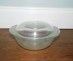 PYREX Casserole Baking Dish 1 Quart #022 w/Lid Clear Glass 682 C-27 VINTAGE! - $9.89