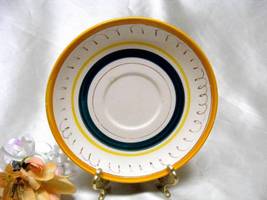 2428 Antique Stangl Pottery Yellow Trim Fruit Pattern Saucer - £2.37 GBP