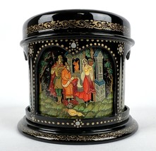 Vintage Russian Pahlekh Lacquer Painted Box Party Scene - £111.45 GBP