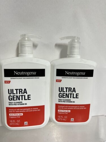 Primary image for (2) Neutrogena Ultra Gentle Daily Cleanser Pro Vitamin B5 16oz Fragrance Free