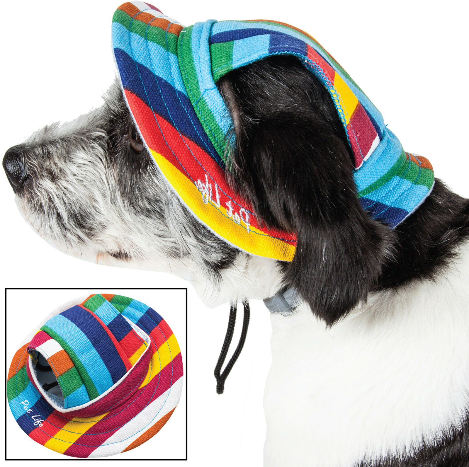 Primary image for Pet Life 'Colorfur' UV Protectant Adjustable Fashion Brimmed Pet Dog Hat Cap