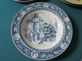19th Century Ivanhoe Plate flow blue-Wedgwood Etruria England Black Night [185 - £73.65 GBP