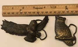 Vintage set of two owl and eagle  buckles 4145 - $24.49