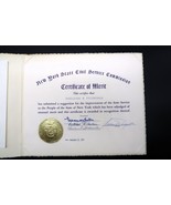 Vtg Ephemera 1972 NYS Civil Service Merit Award Signed Governor Rockefeller - €17,27 EUR